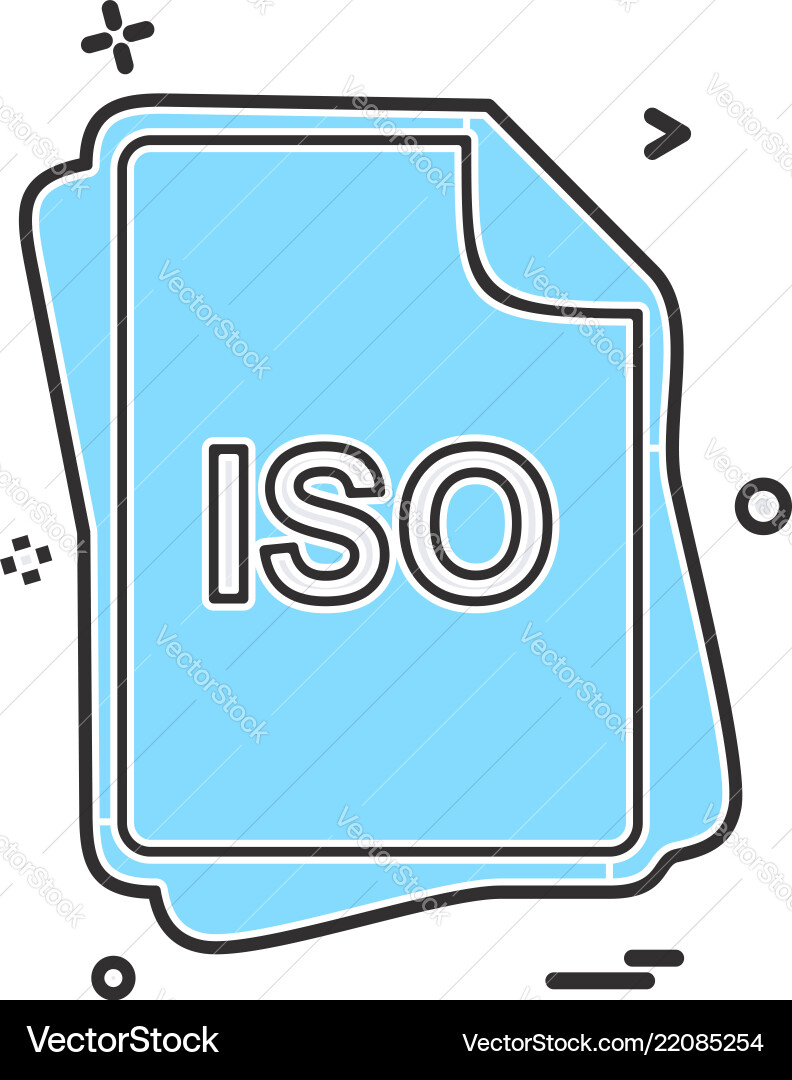 Iso file type icon design Iso file type icon design Vector Image