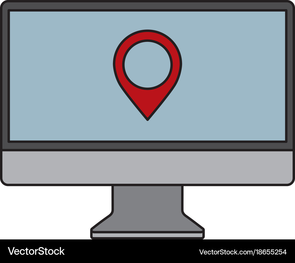 Monitor computer pointer map on screen app Vector Image