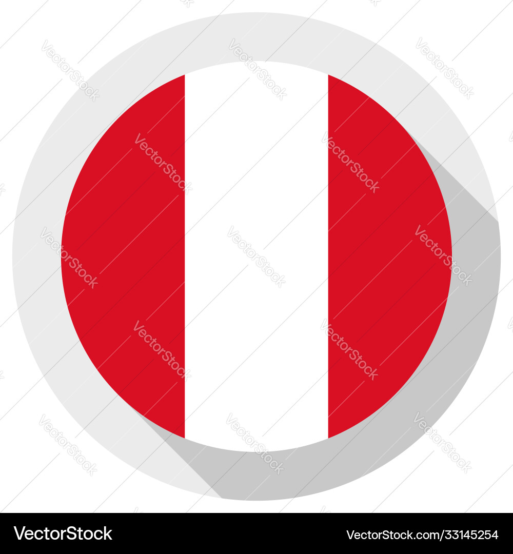 Peru Flag Round Icon Vector Image
