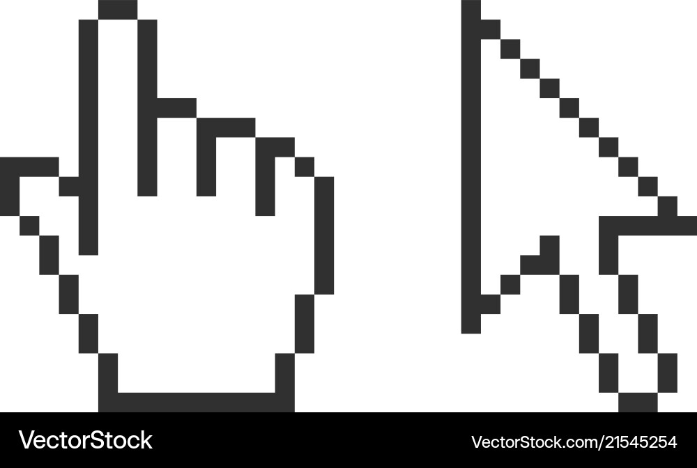 Retro Pixel Cursor Icons vector image