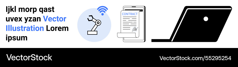 Robotic arm automation digital contract Robotic arm automation digital contract vector image