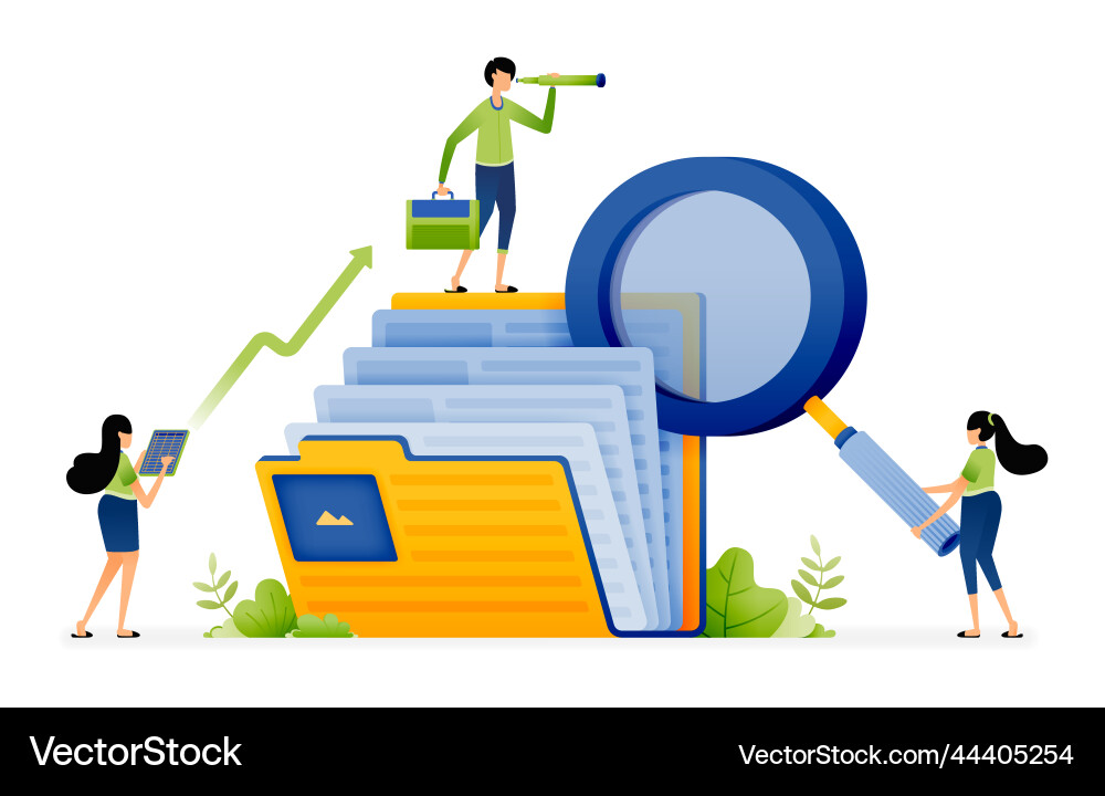 Searching for documents stored in files Vector Image