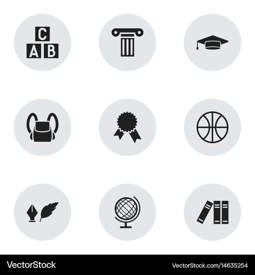 Set of 9 editable university icons includes Vector Image