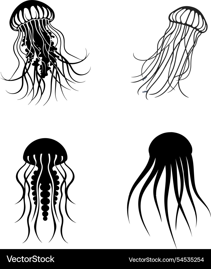 Set of jellyfish Royalty Free Vector Image - VectorStock