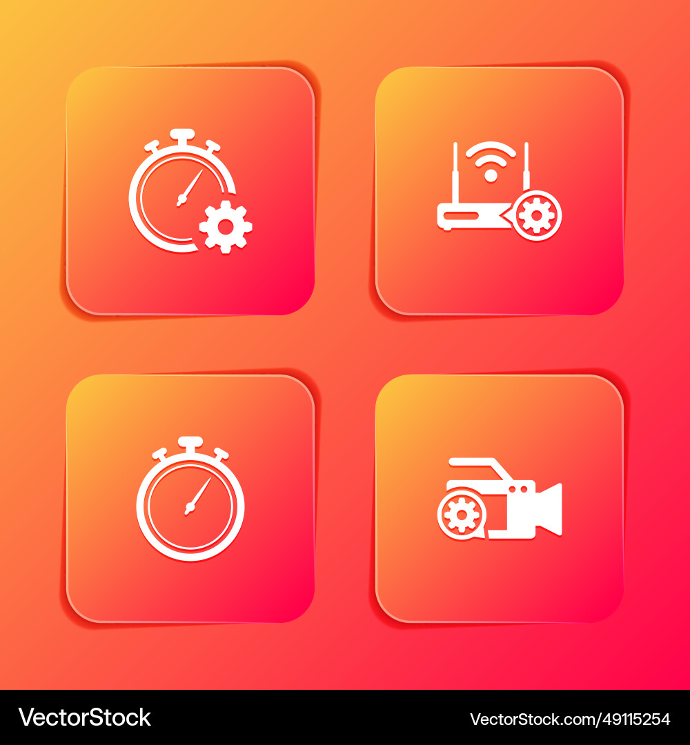 Set time management setting router and wi-fi Vector Image
