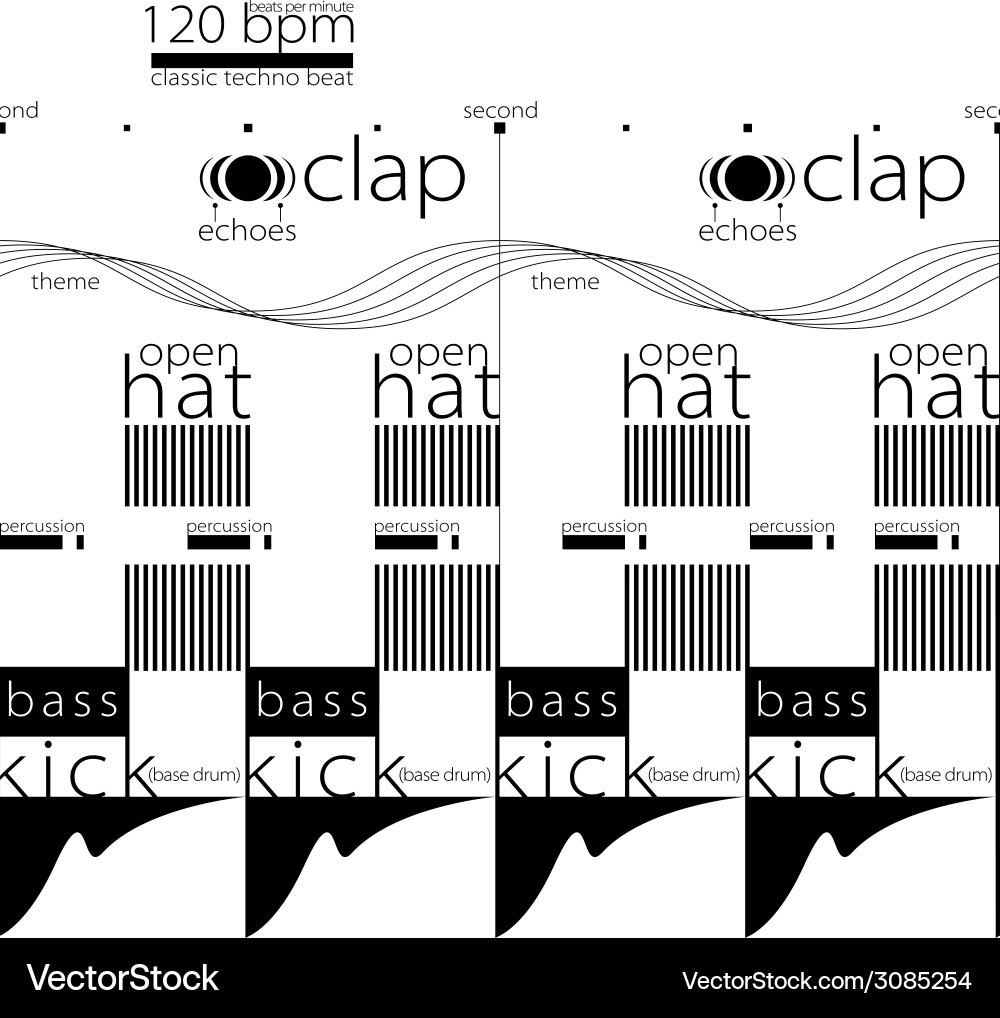 Techno music visualization seamless pattern 2 Vector Image