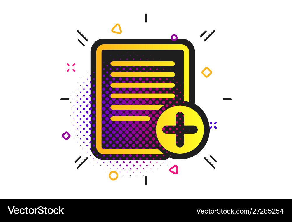 Text file sign icon add document symbol vector image