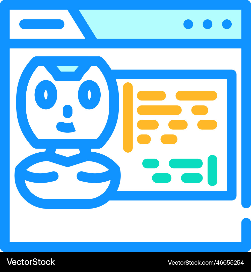 Web chat bot color icon Web chat bot color icon Vector Image