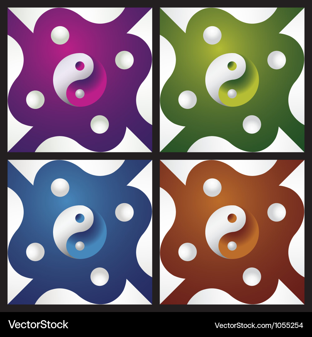 Ying yang patterns vector image