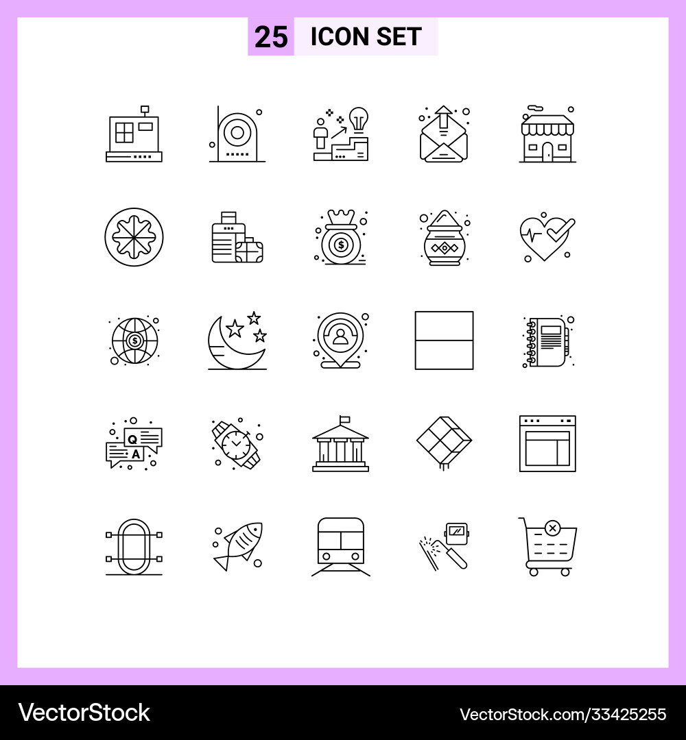 25 universal lines set for web and mobile Vector Image