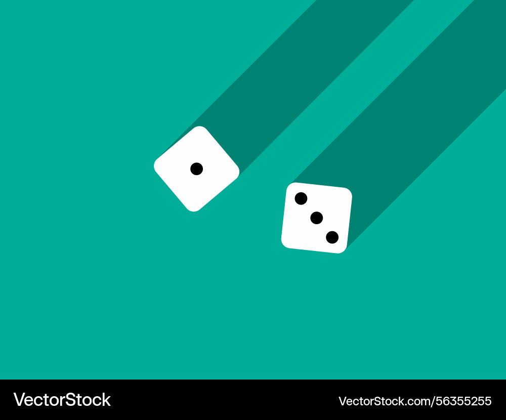 A pair of dice with numbers 1 and 3 craps A pair of dice with numbers 1 and 3 craps vector image