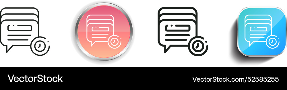 Chat icon thin linear regular and button style vector image