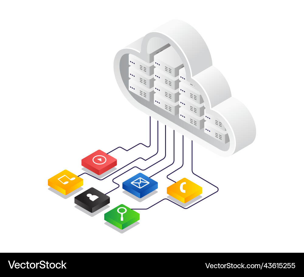 Cloud server application network Vector Image