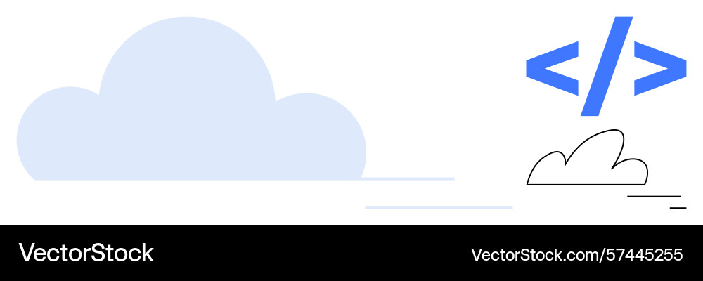 Cloud technology and coding concept with minimal Cloud technology and coding concept with minimal vector image