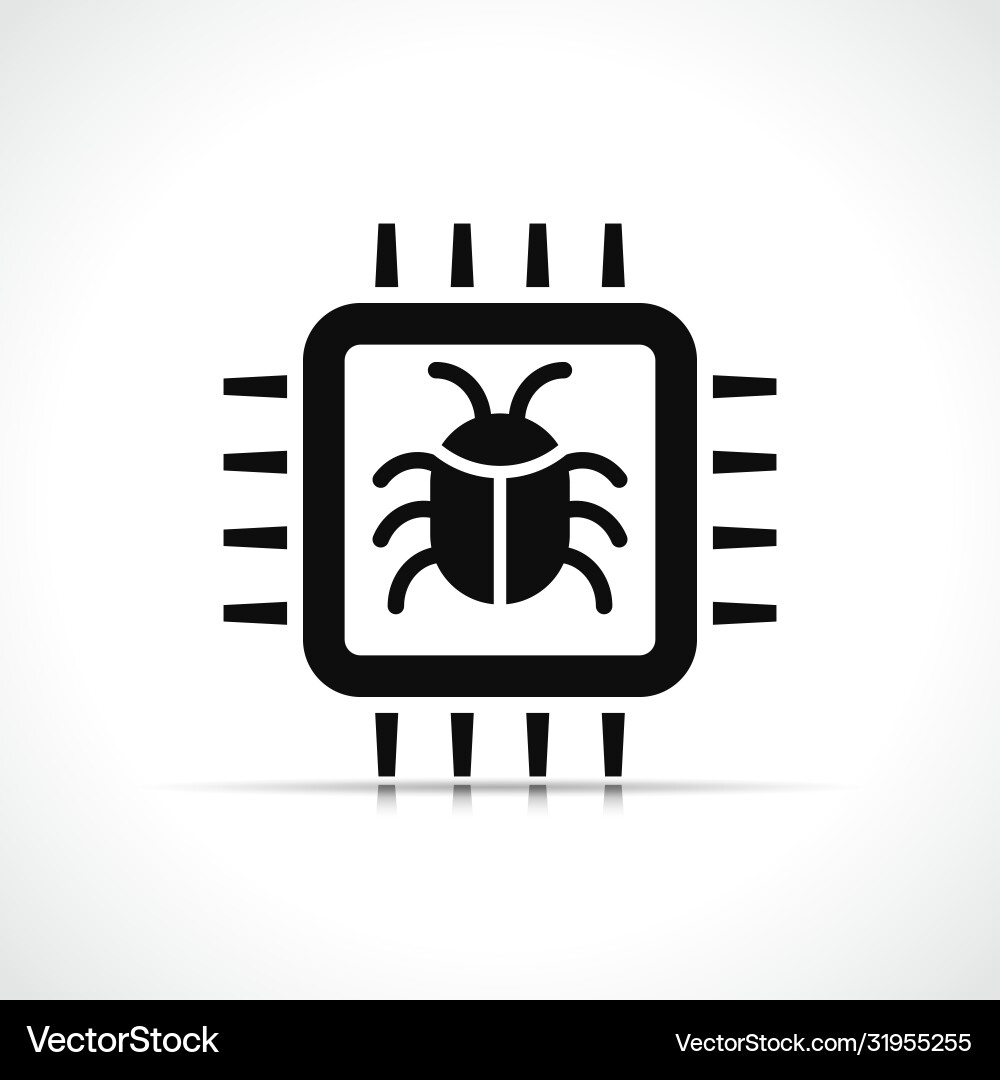 Cpu bug icon design Vector Image