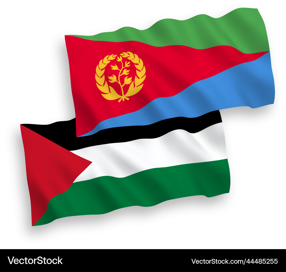Eritrea and Palestine Flags Vector Image