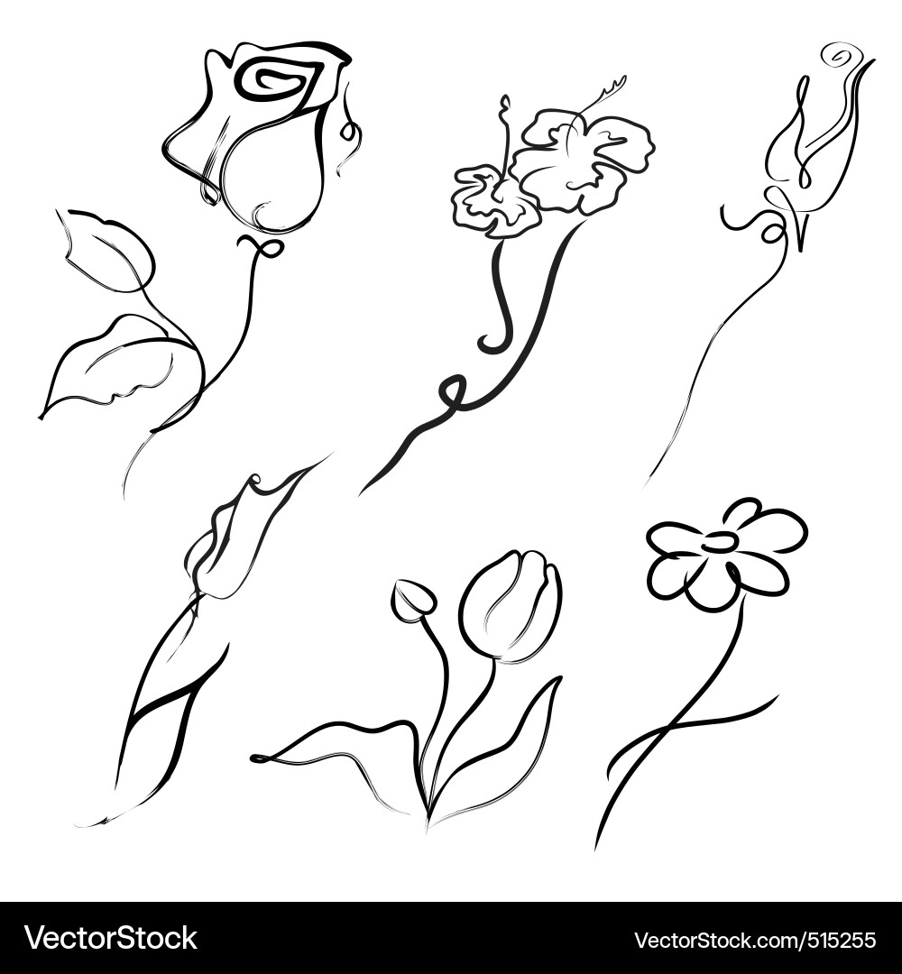 Flowers design set Vector Image