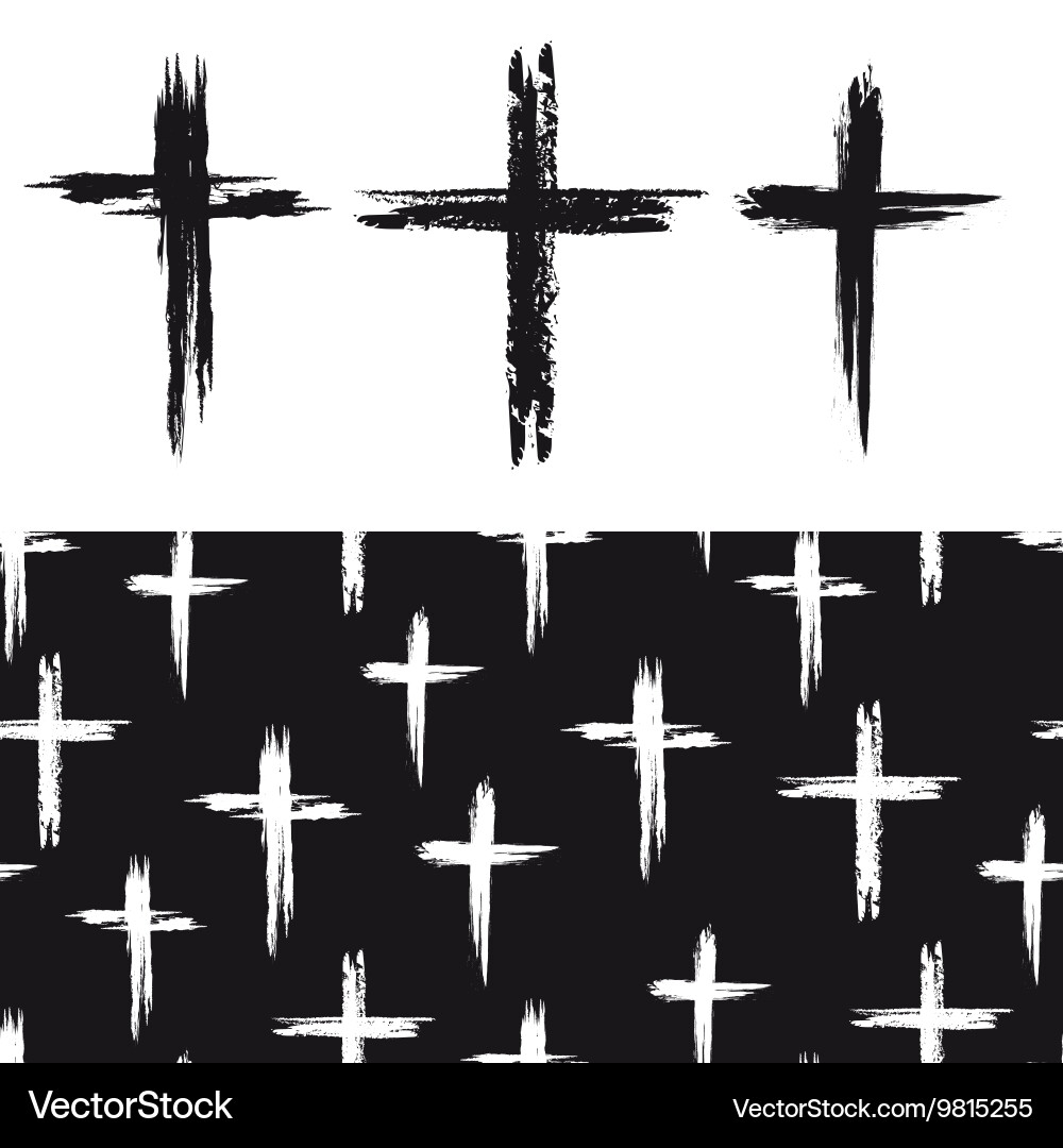 Grunge Cross Pattern Vector Image