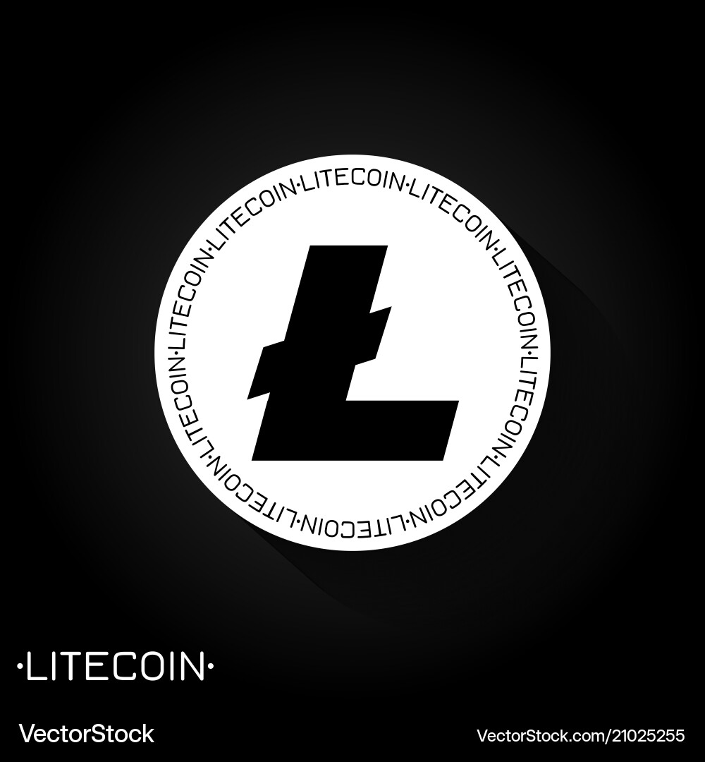 Litecoin symbol black and white – Royalty-Free Vector | VectorStock
