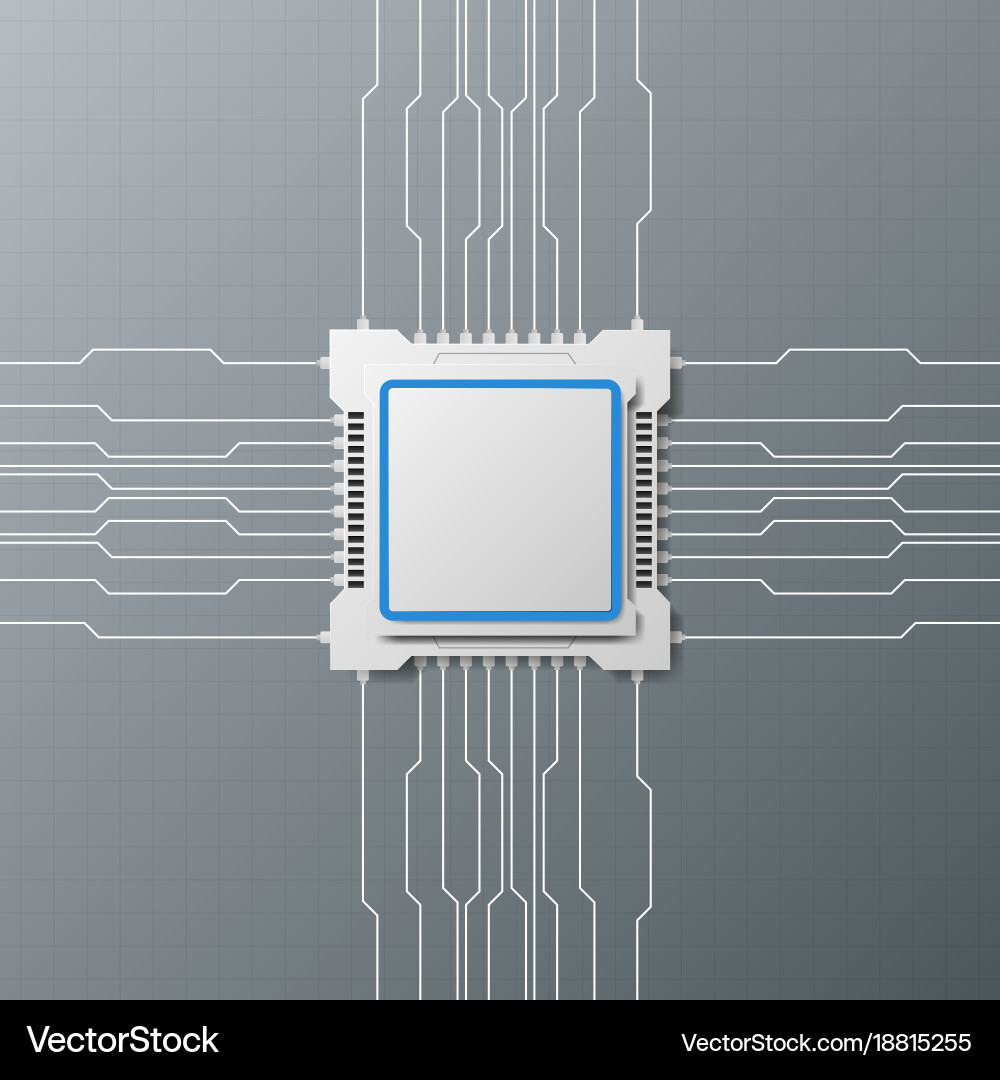 Modern design technology with microchip Vector Image