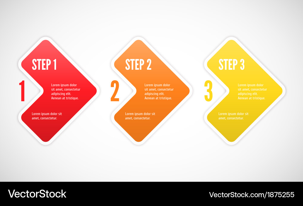 One two three - progress steps vector image