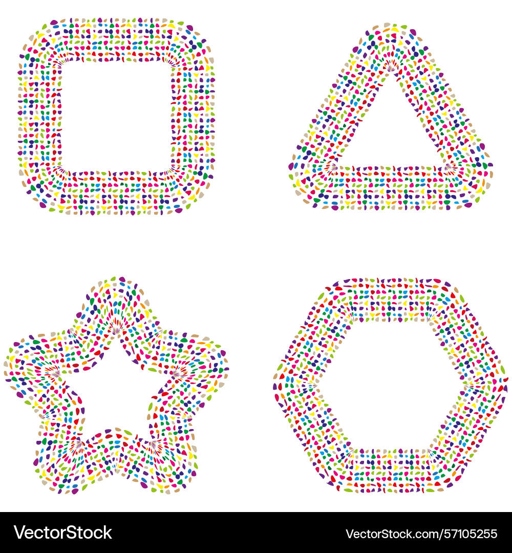 Outline color shapes abstract figure forms white Outline color shapes abstract figure forms white vector image