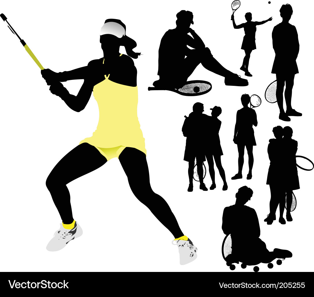 Tennis Player Silhouette Vector Image