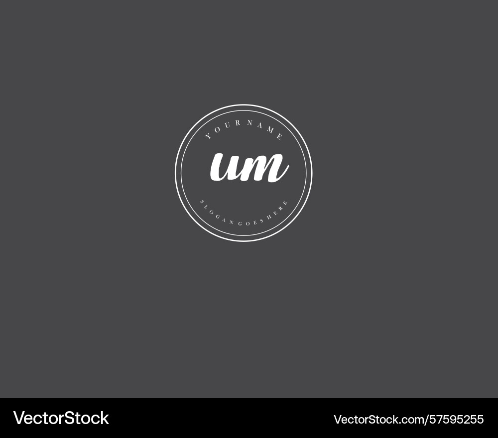 Um initial handwriting logo design collection Um initial handwriting logo design collection Vector Image