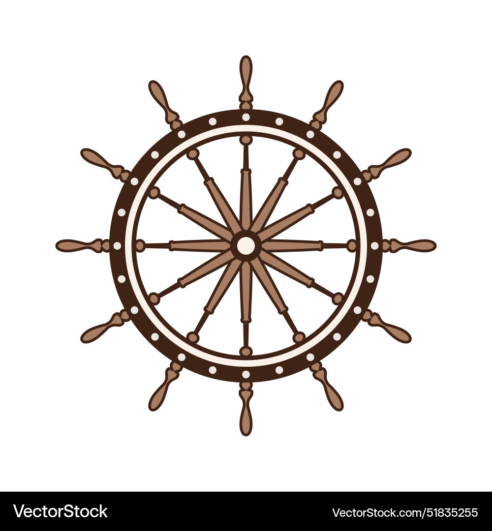Wooden vintage steering wheels ship sailboat Wooden vintage steering wheels ship sailboat vector image
