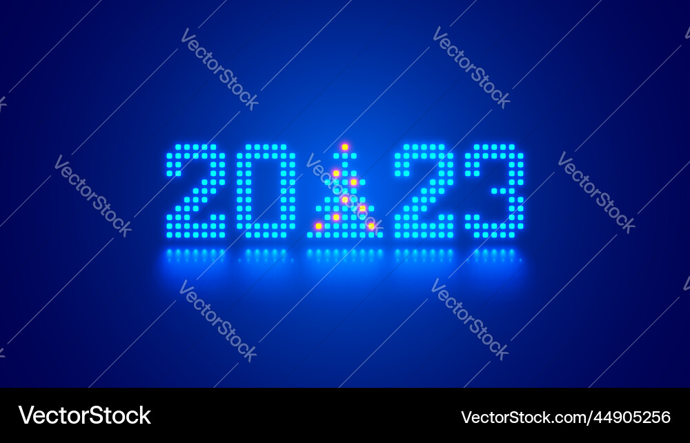 2023 digitschristmas tree computer pixels 2023 digitschristmas tree computer pixels vector image