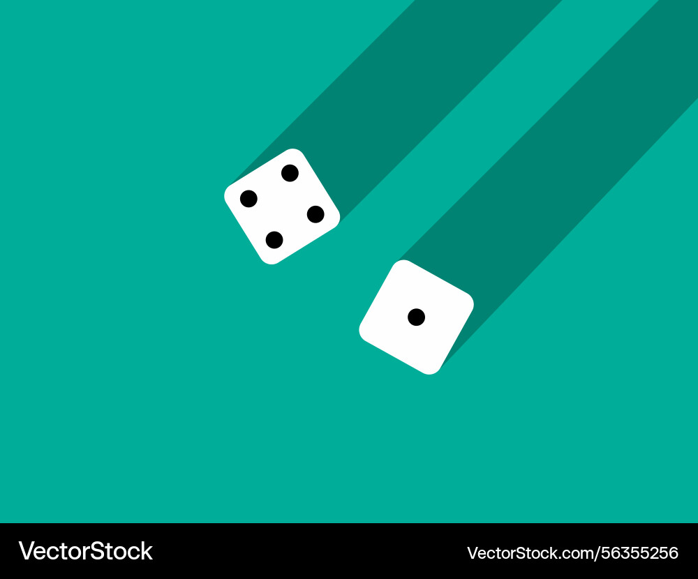 A pair of dice with numbers 1 and 4 craps A pair of dice with numbers 1 and 4 craps vector image