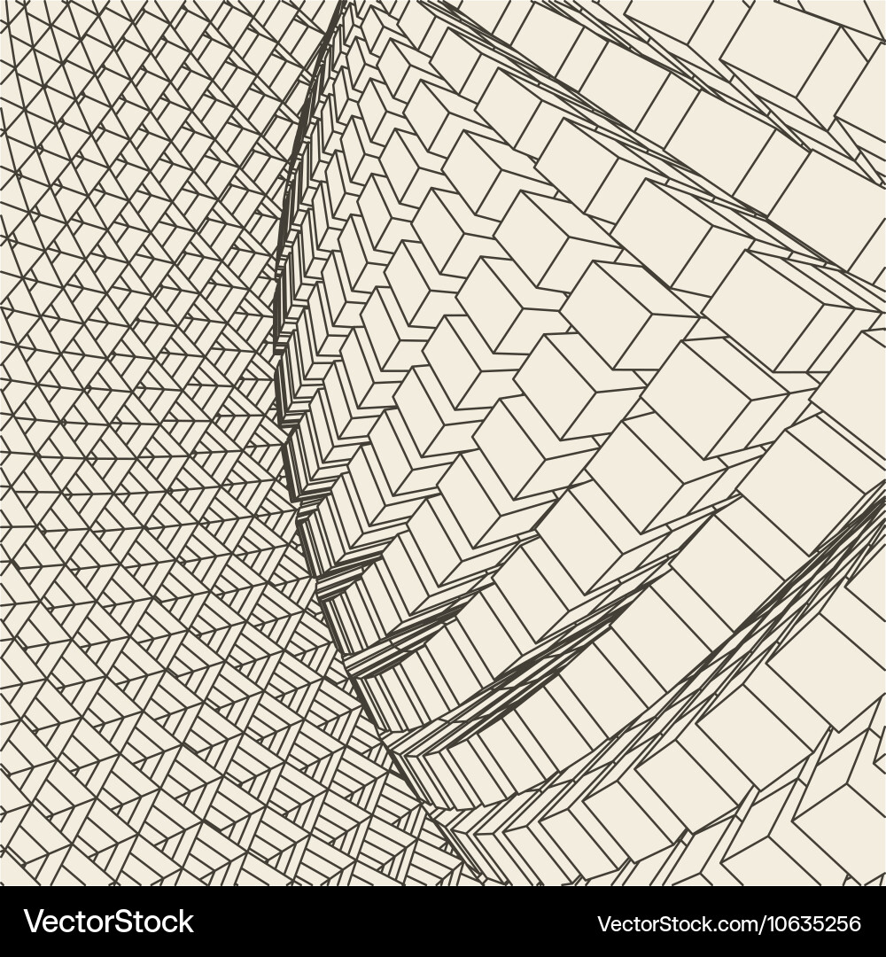 Abstract 3d illuminated distorted mesh sphere vector image