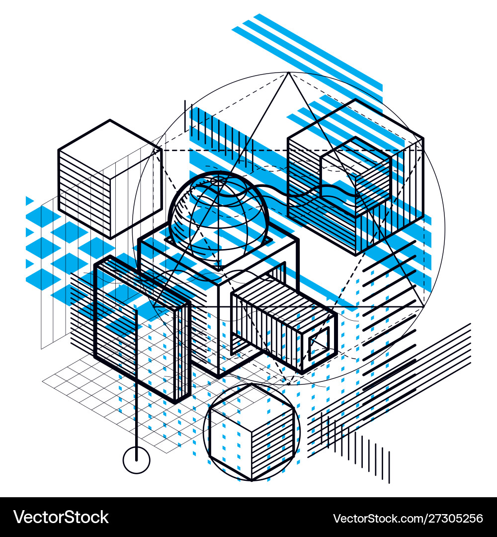 Abstract background with isometric elements Vector Image