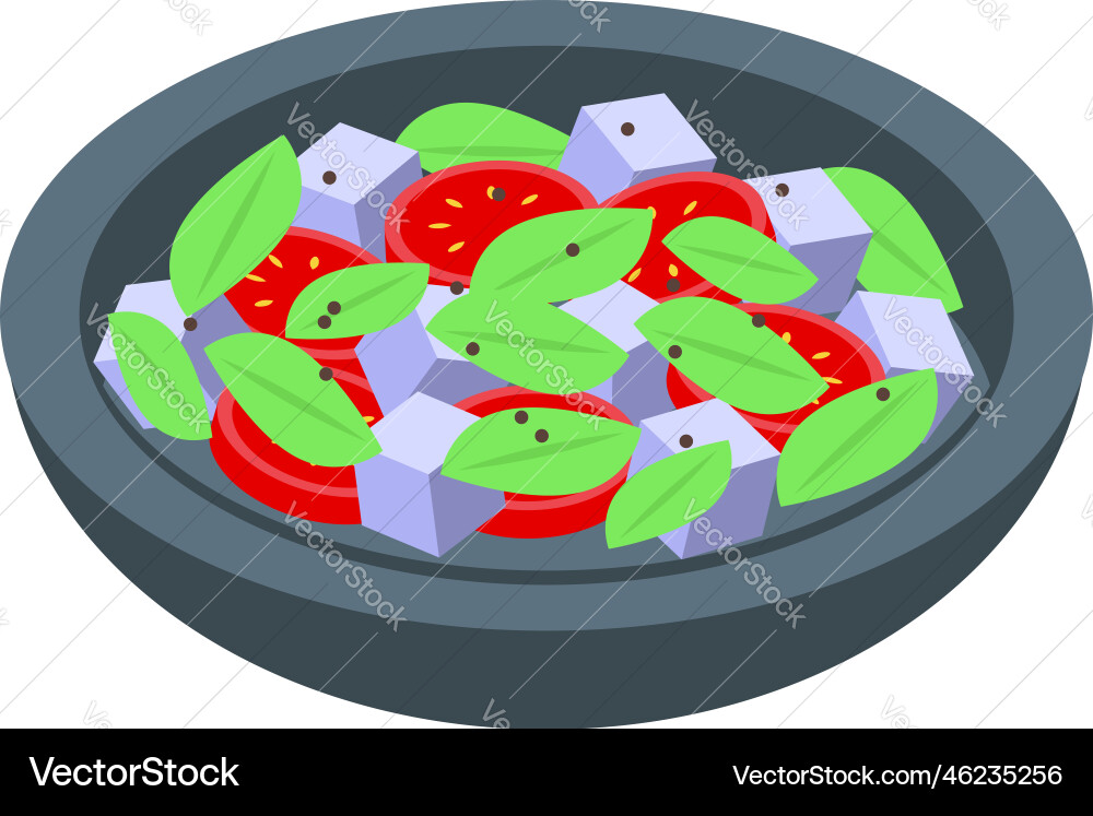 Basil salad icon isometric leaf fresh Basil salad icon isometric leaf fresh vector image