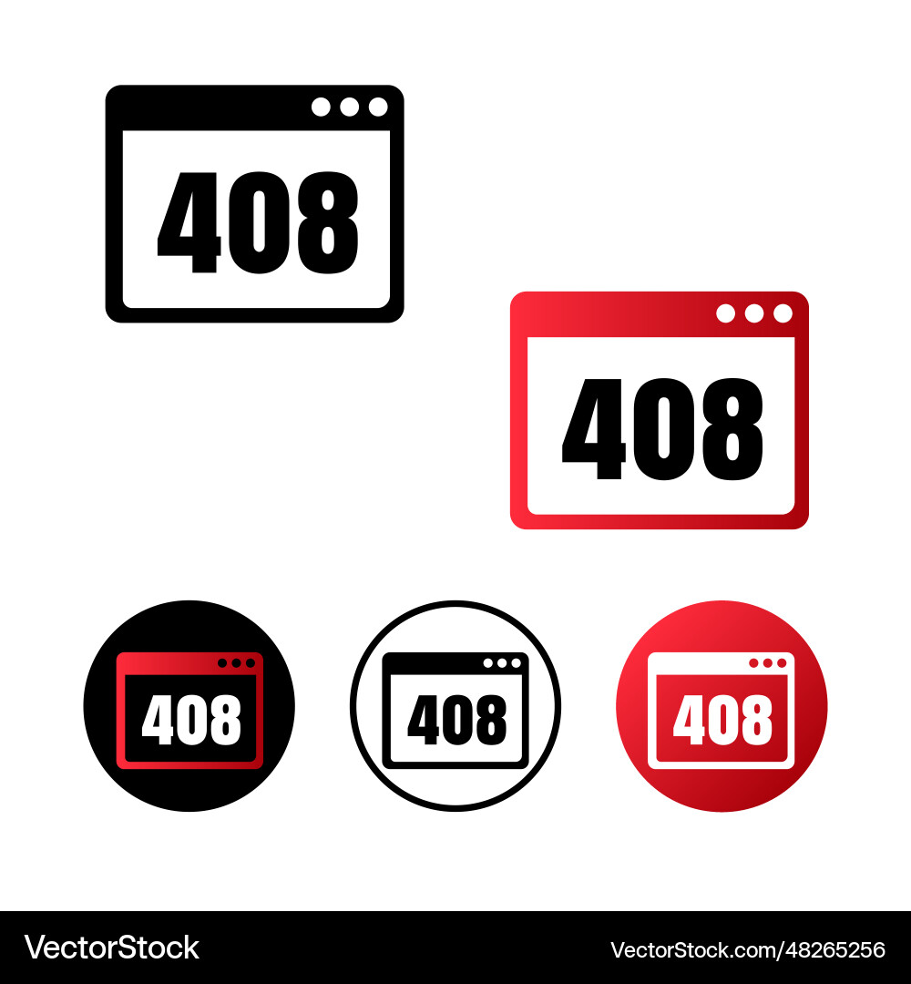 Browser error 408 icon Browser error 408 icon vector image
