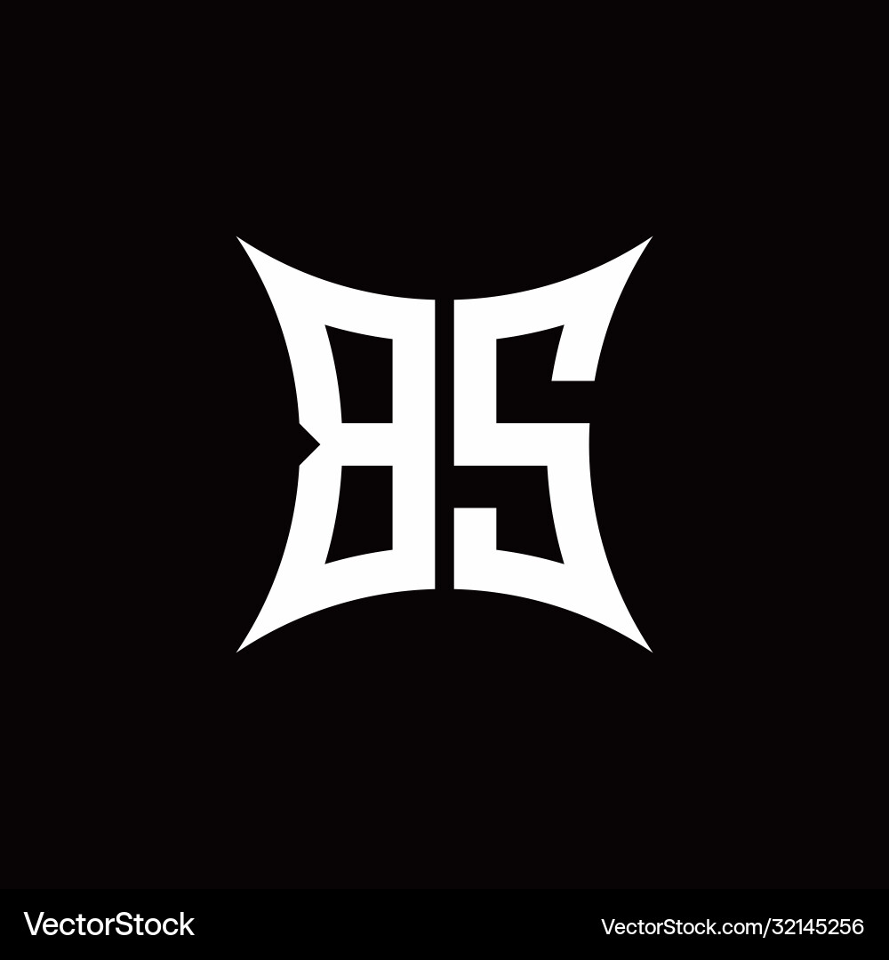 Bs monogram logo with sharped shape design Bs monogram logo with sharped shape design Vector Image