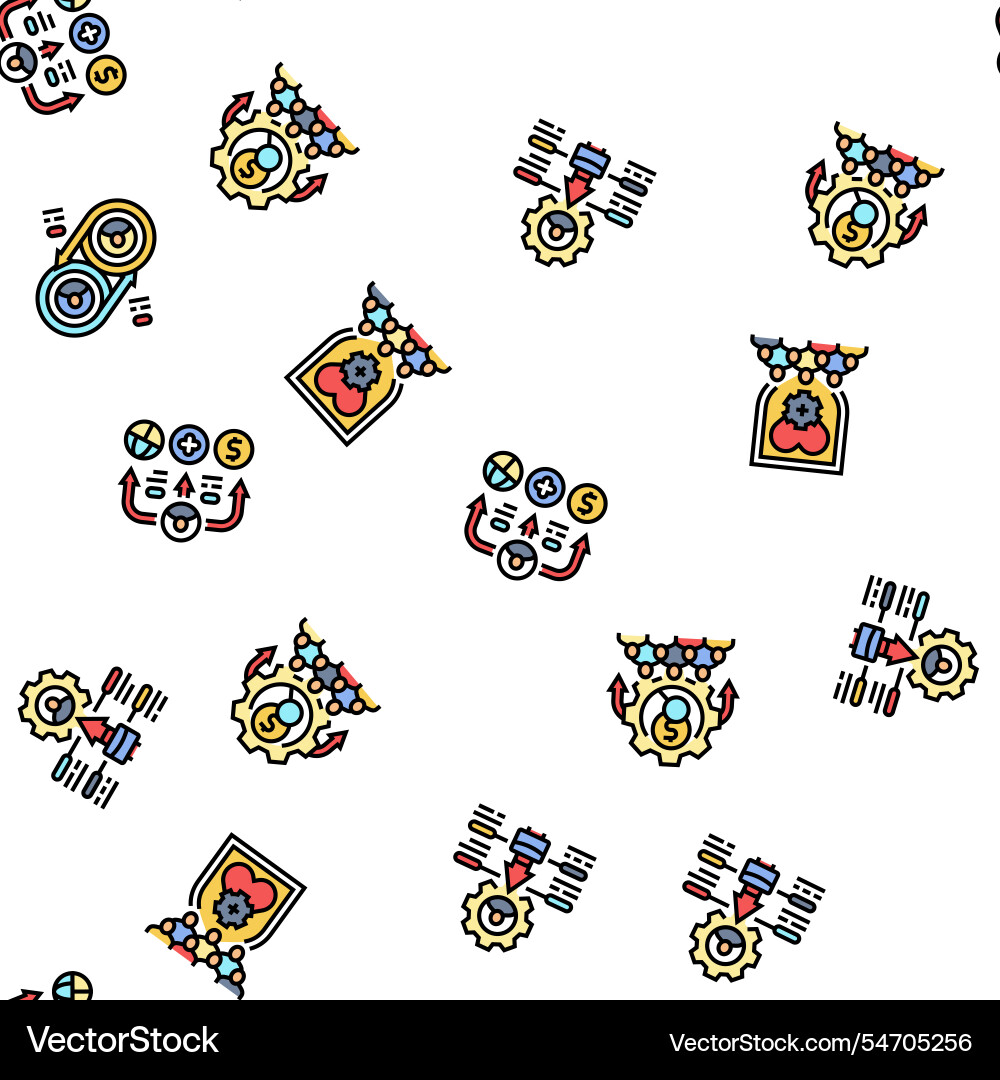 Business process automation seamless pattern Business process automation seamless pattern Vector Image