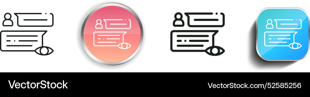 Chat icon thin linear regular and button style Chat icon thin linear regular and button style vector image