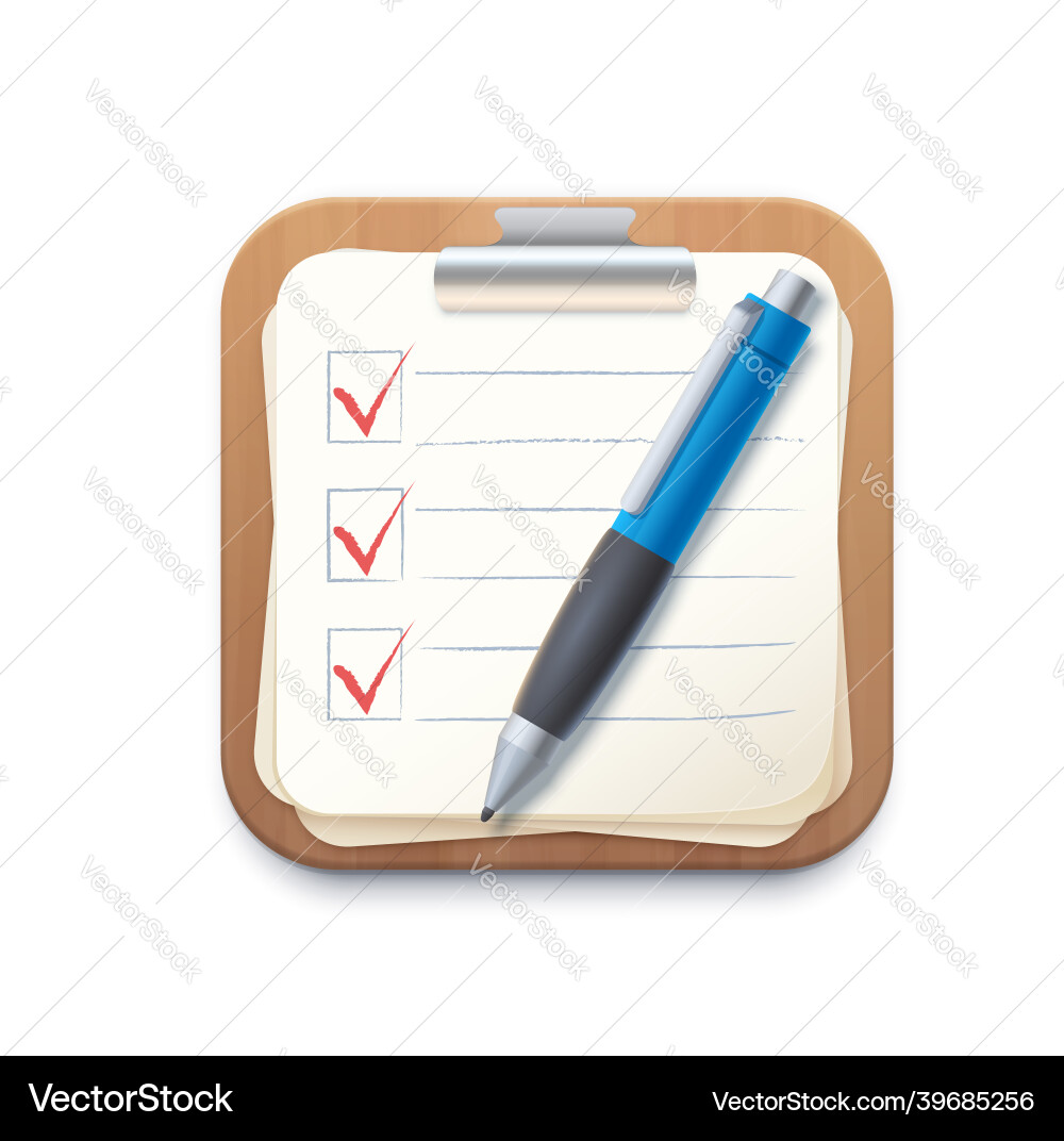 Checklist notepad clipboard icon check list board Checklist notepad clipboard icon check list board vector image