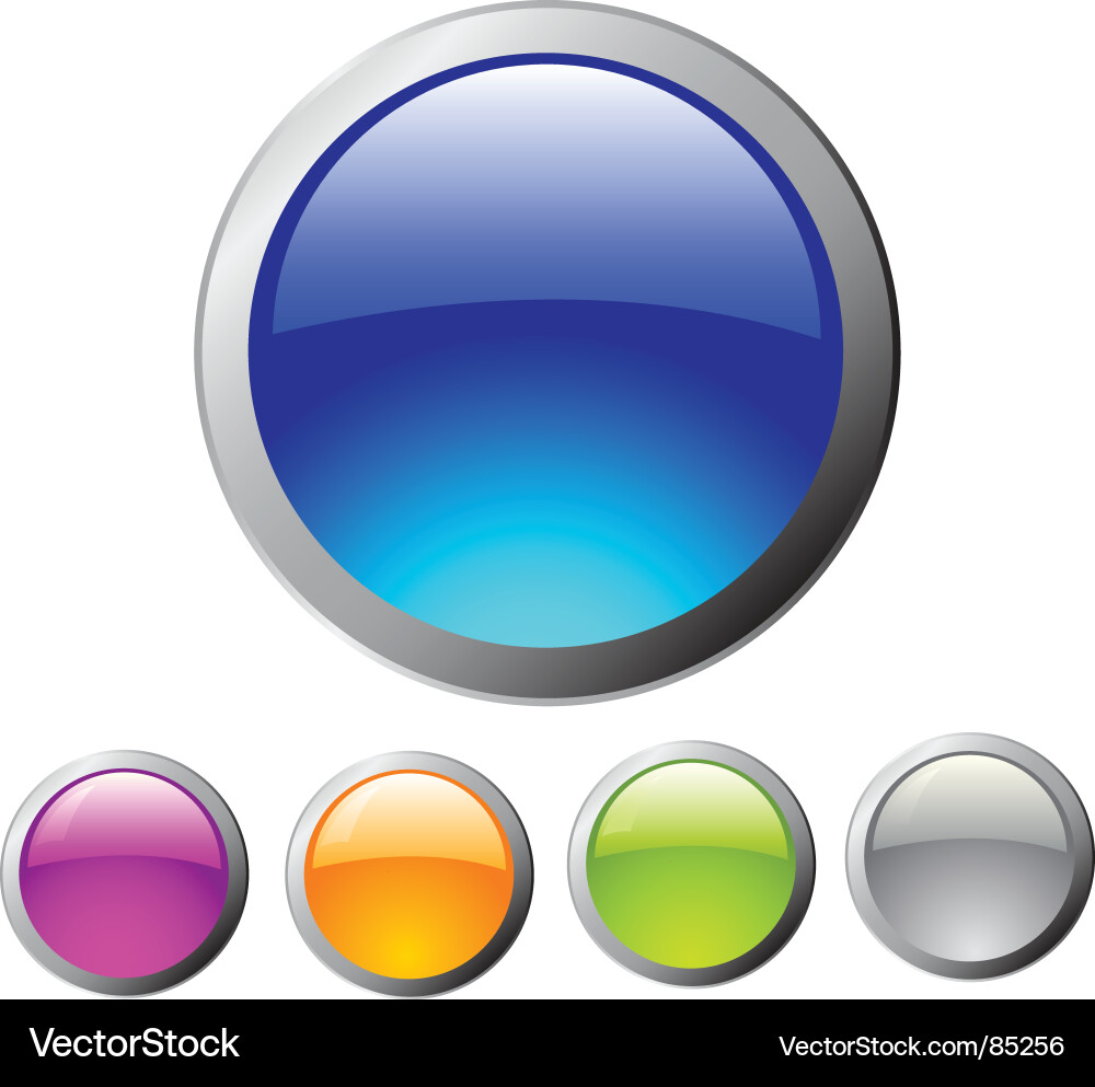 Collection of Glossy Buttons Vector Image