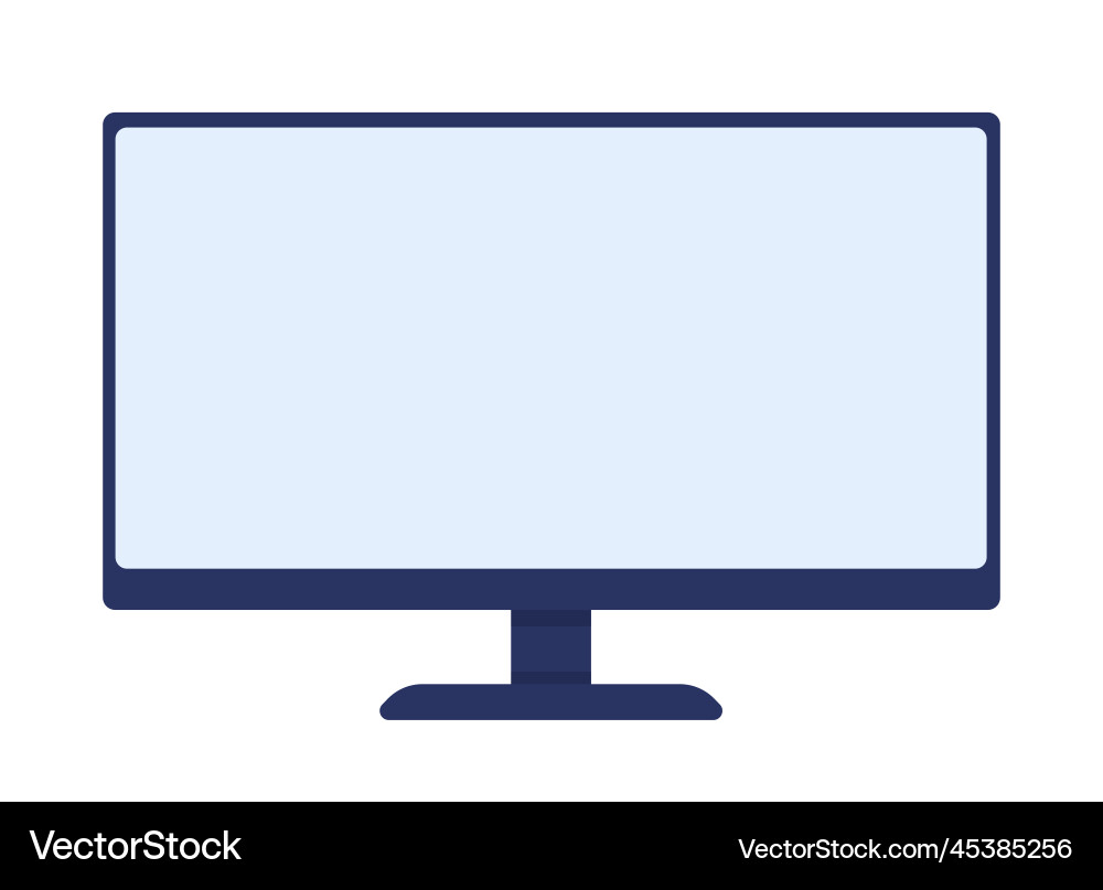 Computer monitor semi flat color element Computer monitor semi flat color element vector image