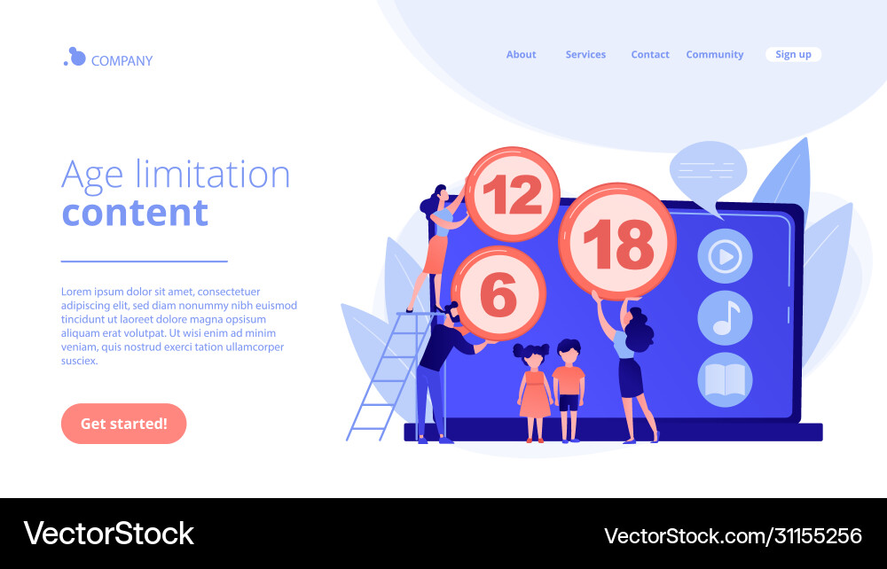 Content rating system concept landing page Content rating system concept landing page Vector Image