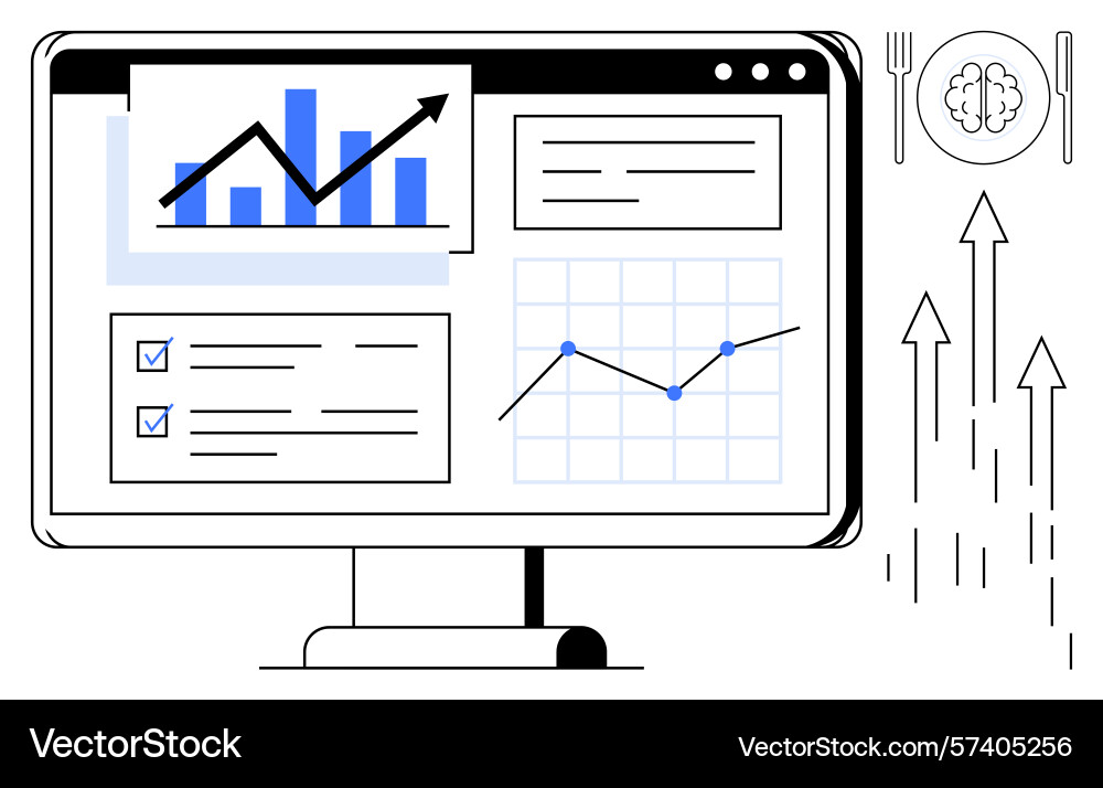 Data analysis dashboard with graphs charts Data analysis dashboard with graphs charts vector image