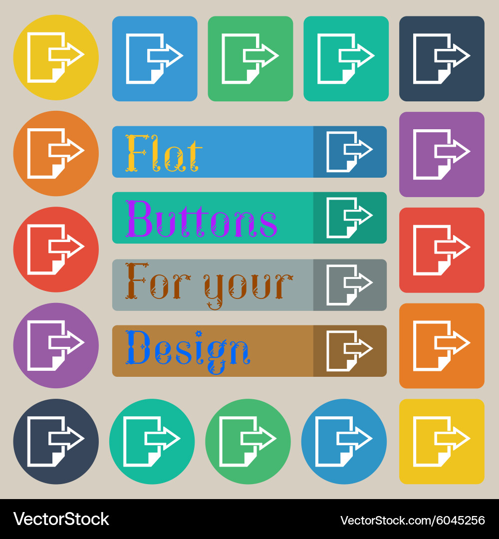 Export file icon document symbol set Vector Image
