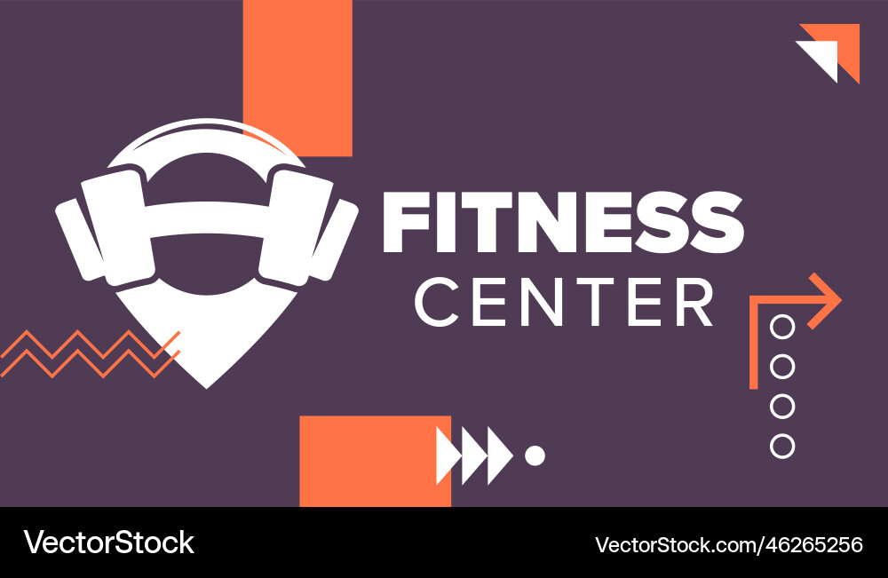 Fitness center business card of gym with logo Fitness center business card of gym with logo vector image