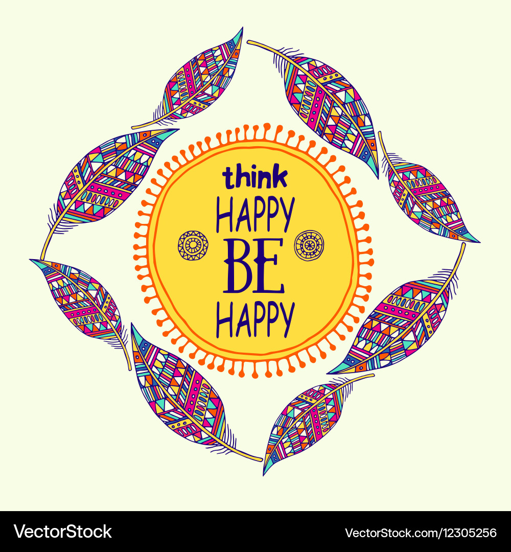 Frame for text in the ethnic style of boho vector image