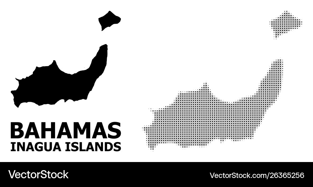 Halftone pattern and solid map inagua Vector Image