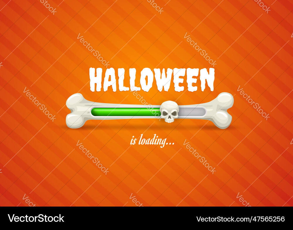 Halloween loading bar with bone and skull slider Halloween loading bar with bone and skull slider vector image