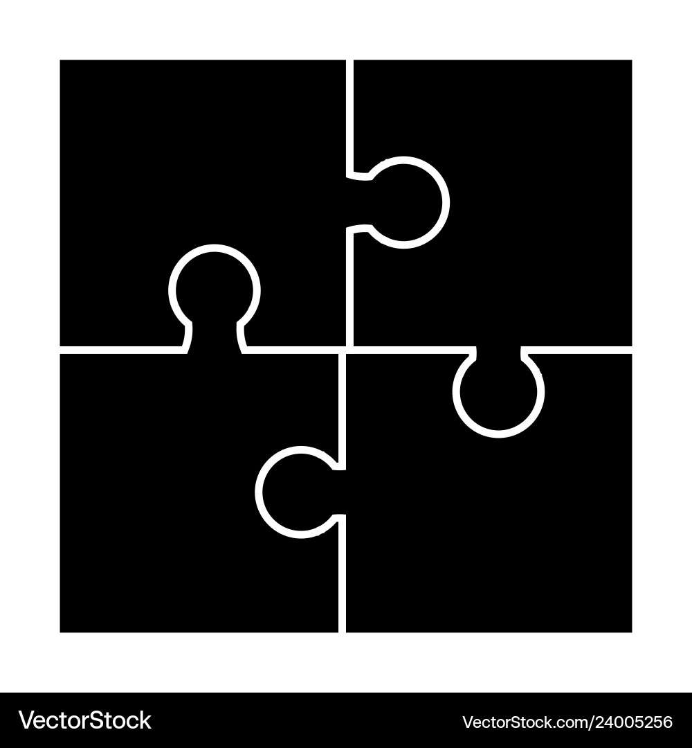 Puzzle Silhouette-Set Symbol-Symbol-Design Puzzle Silhouette-Set Symbol-Symbol-Design Vektorbild