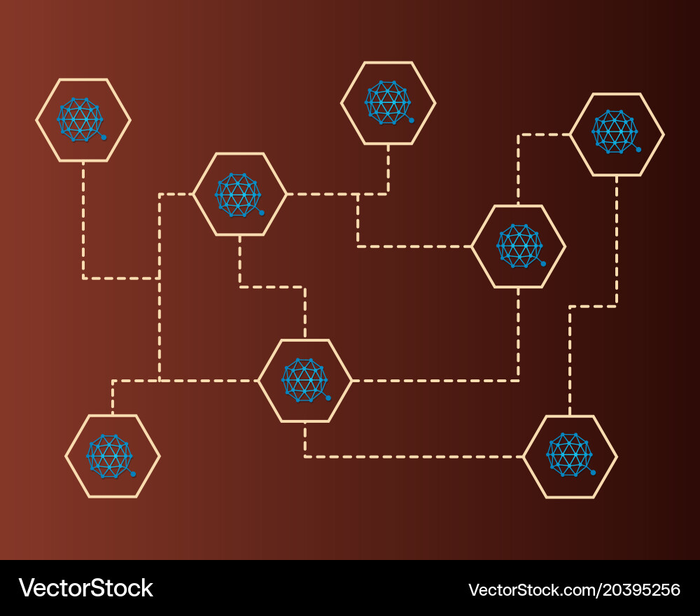 Qtum blockchain cryptocurrency networking Vector Image